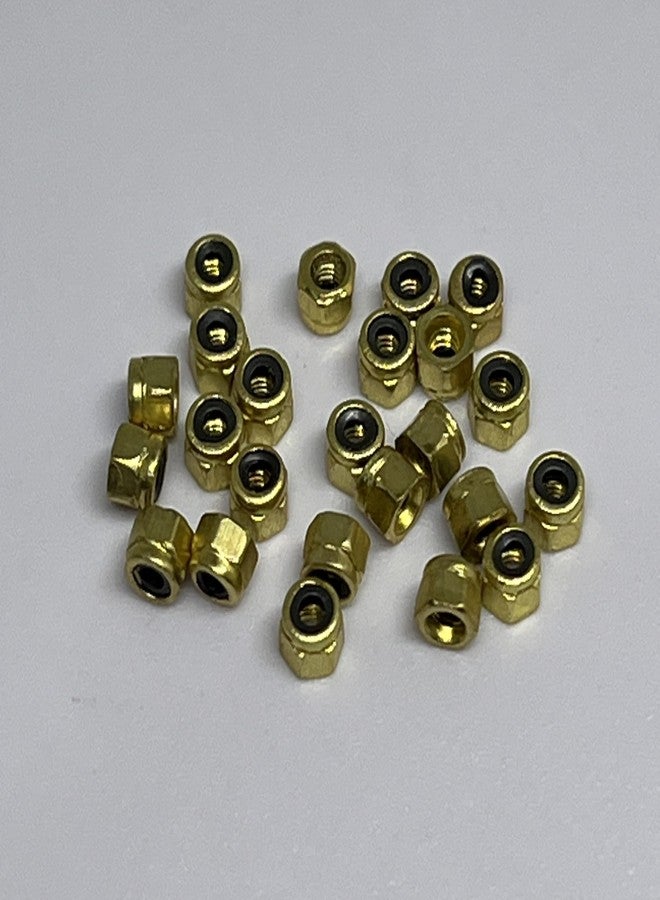 LEEFAI 24 Pcs Gold Fingerboard Self Lock Nuts for Fingerboard Trucks-Upgraded Nylon Insert - Image 2
